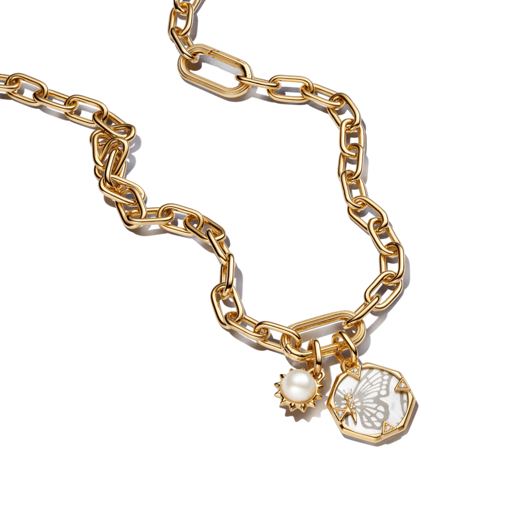 Pandora ME perlamutra tauriņa medaljona amulets