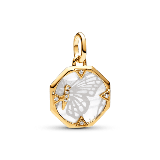 Pandora ME perlamutra tauriņa medaljona amulets