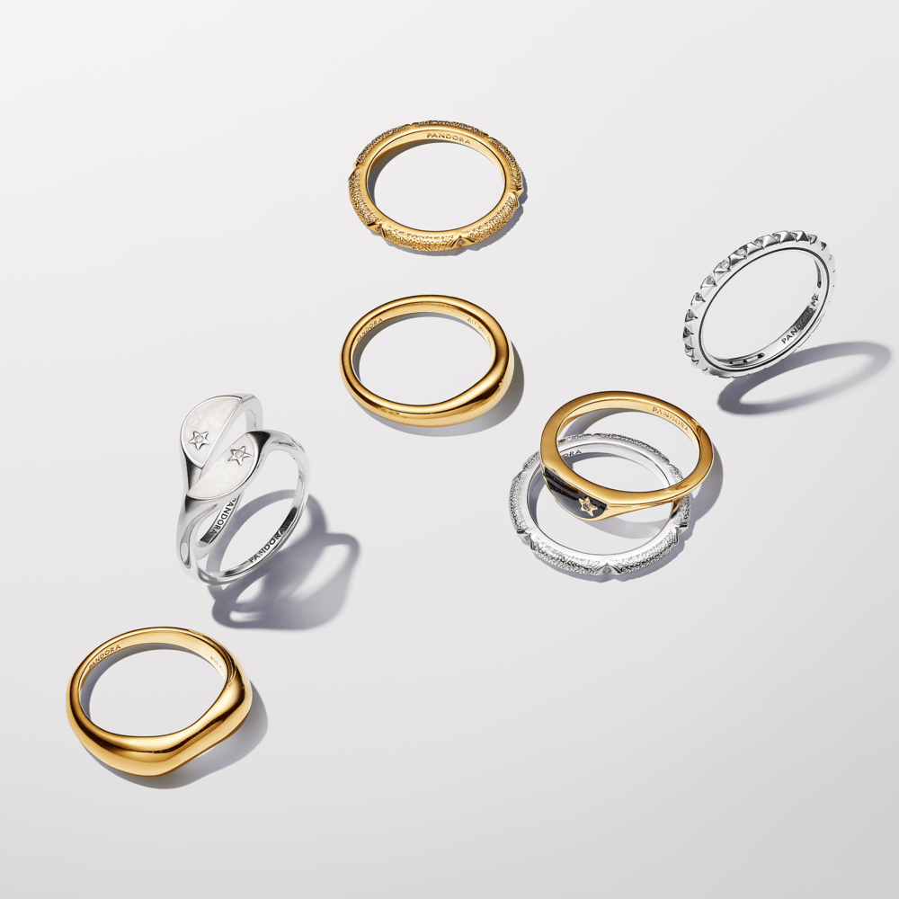 Pandora ME tekstūras un akmentiņu gredzens