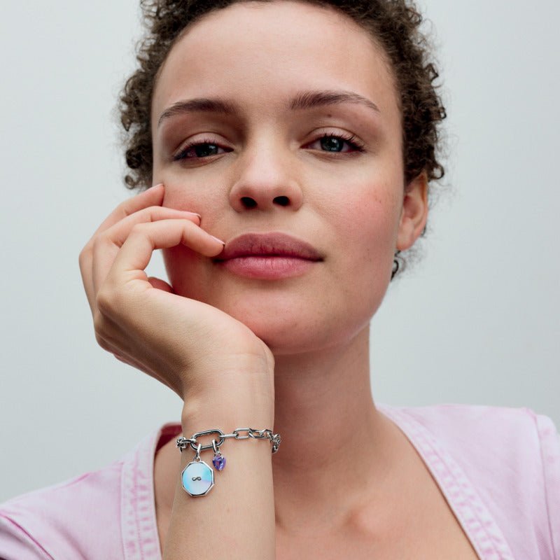 Pandora ME violetās čakras sirds mini amulets