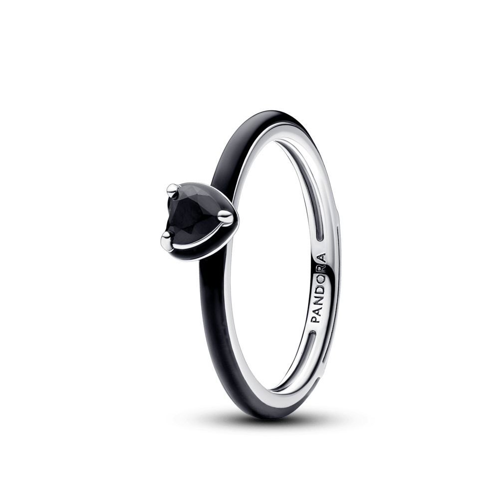 Pandora ME melnais čakras sirds gredzens