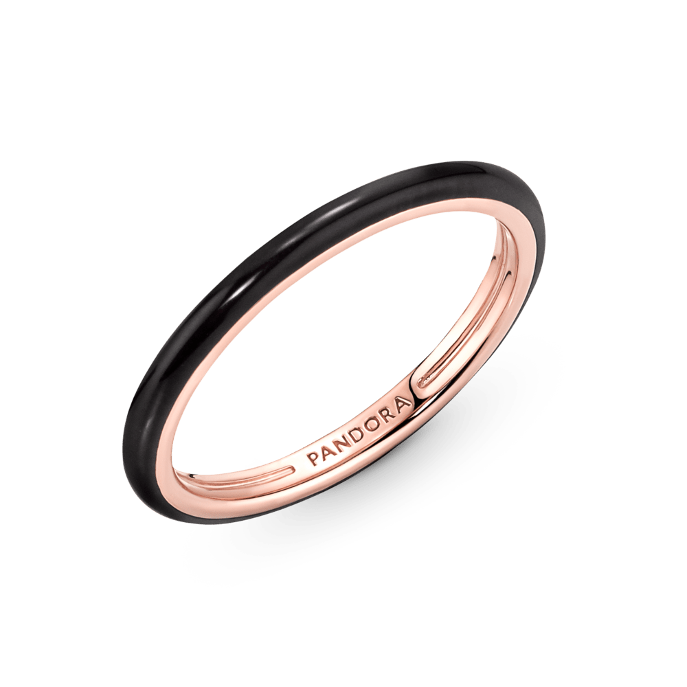 Pandora ME melnais emaljas gredzens
