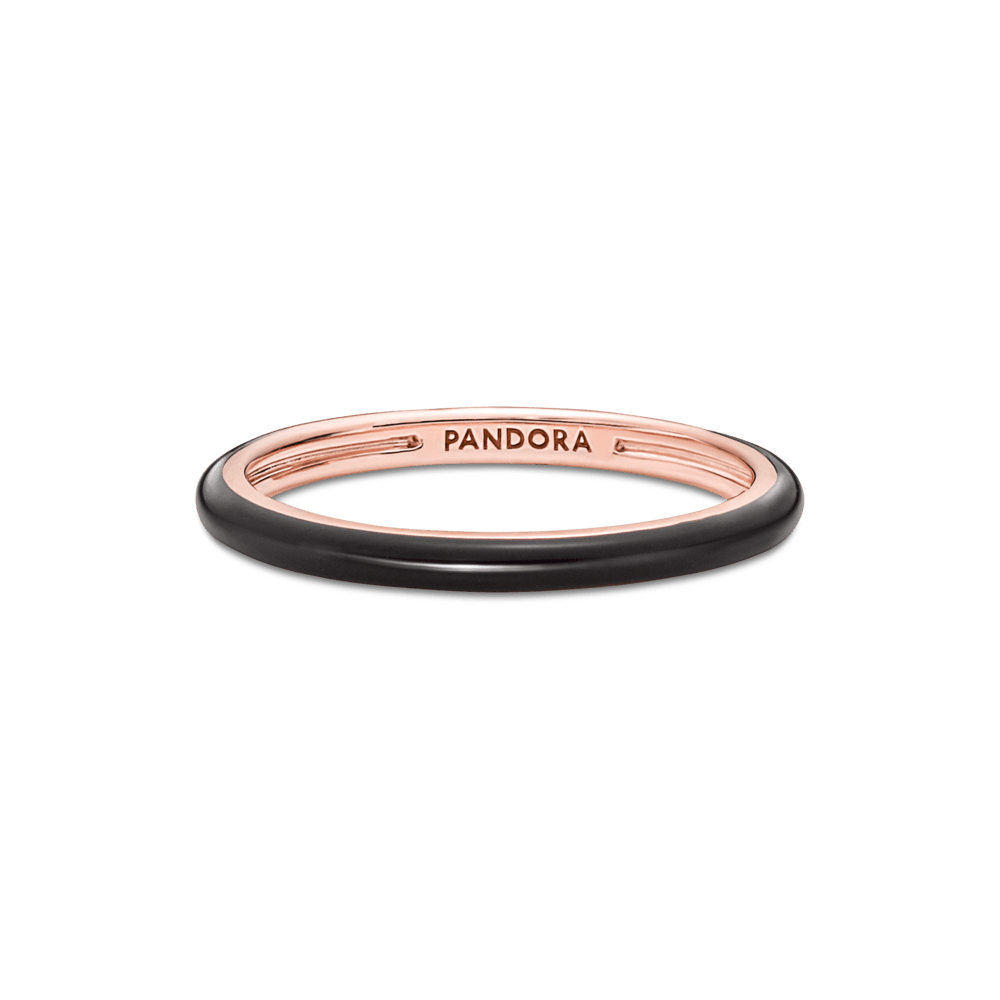 Pandora ME melnais emaljas gredzens
