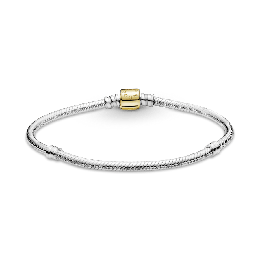 Pandora Moments čūskas raksta ķēdītes divtoņu rokassprādze ar muciņas aizdari