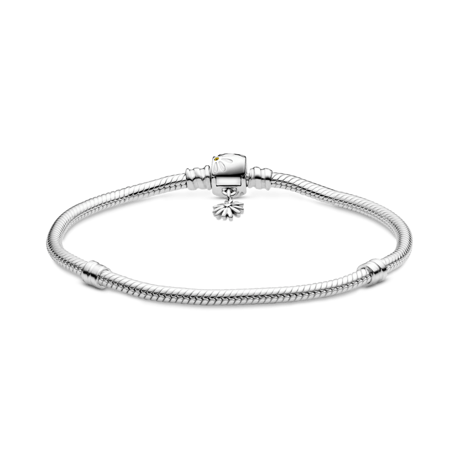 Pandora Moments čūskas raksta ķēdītes rokassprādze ar margrietiņas aizdari