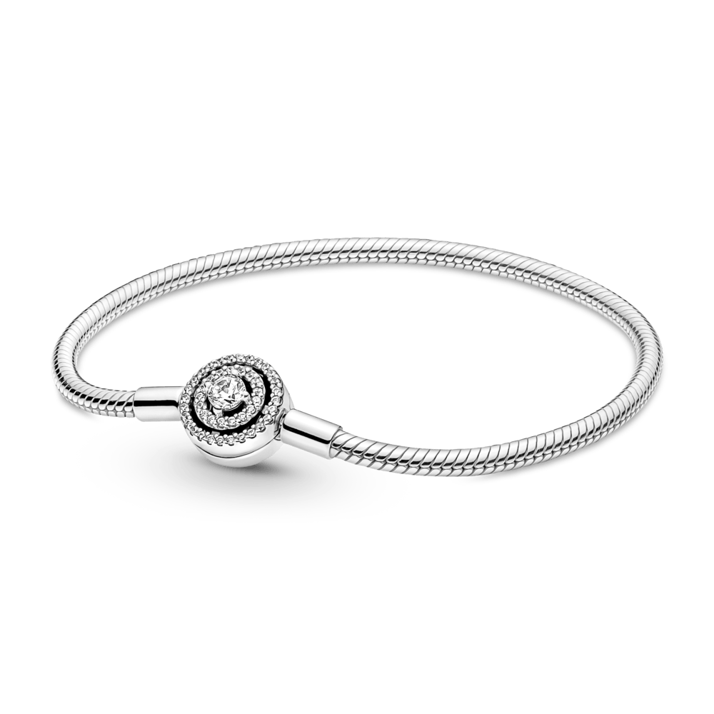 Pandora Moments čūskas raksta rokassprādze ar apļa motīvu