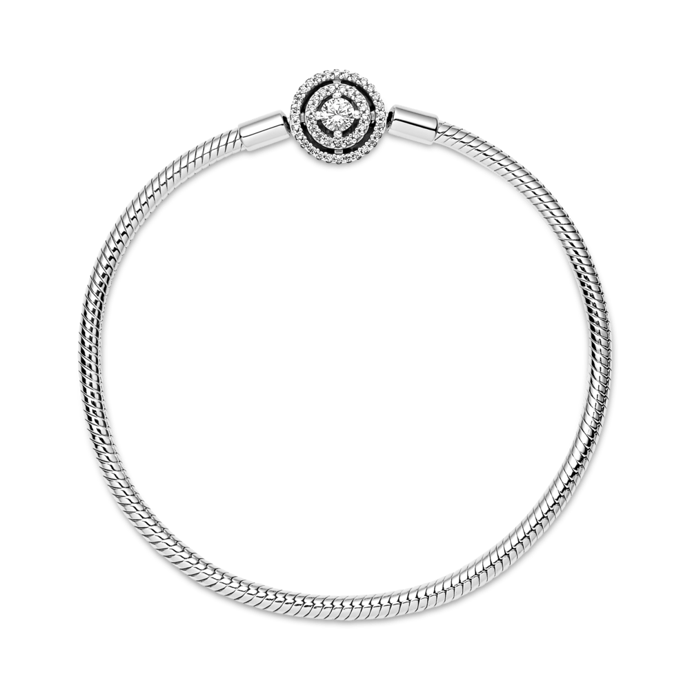 Pandora Moments čūskas raksta rokassprādze ar apļa motīvu