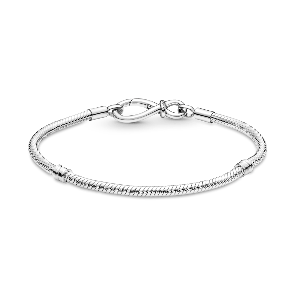 Pandora Moments čūskas raksta rokassprādze ar bezgalības mezglu