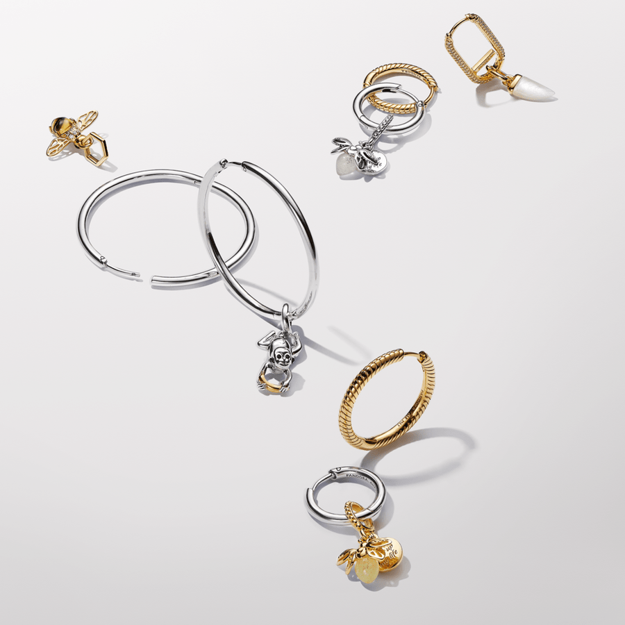 Pandora Moments 40 mm amuletu stīpiņu auskari