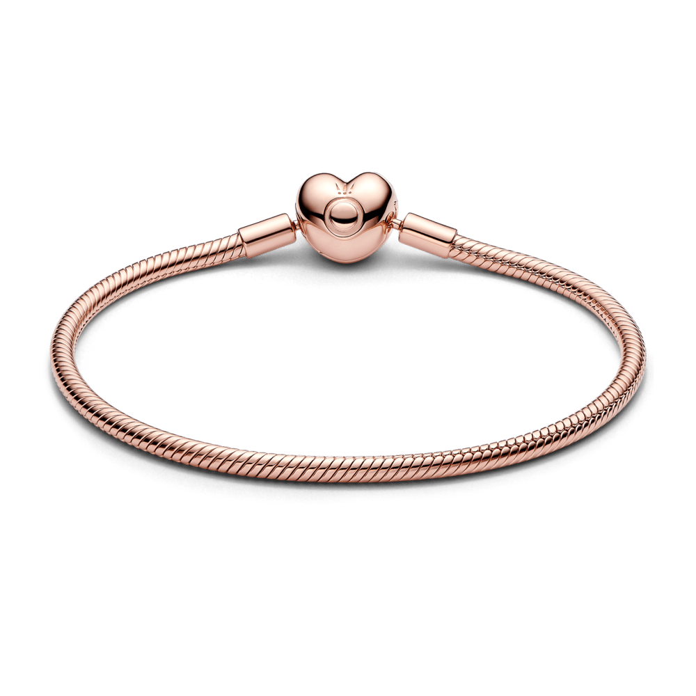Pandora Moments Čūskas ķēdītes rokassprādze ar sirds formas aizdari