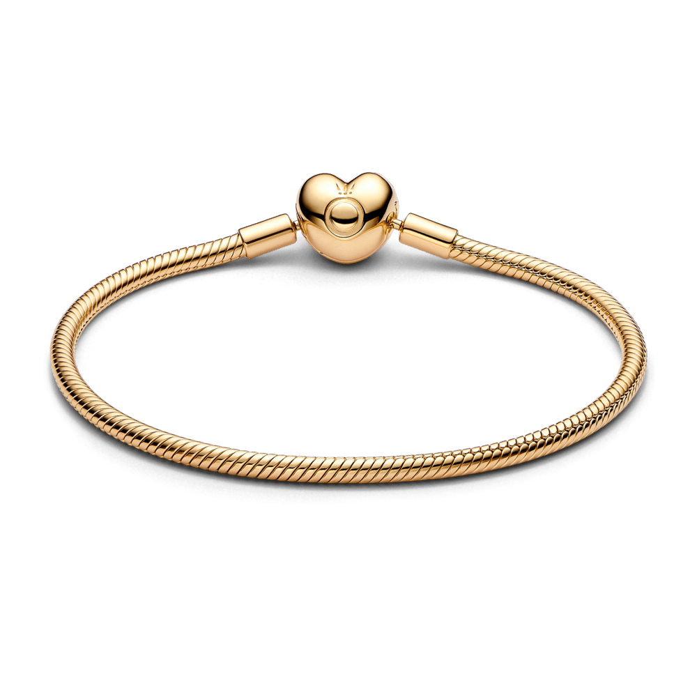 Pandora Moments Čūskas ķēdītes rokassprādze ar sirds formas aizdari