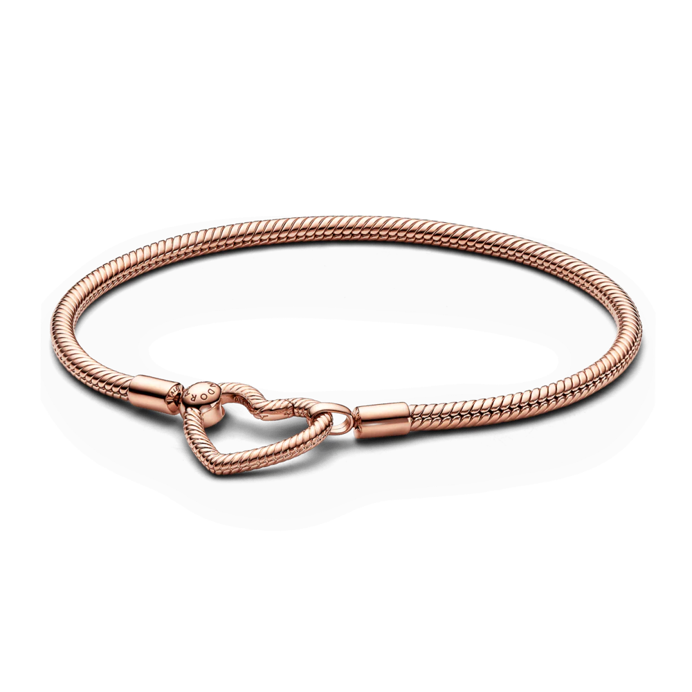 Pandora Moments čūskas raksta ķēdītes rokassprādze ar sirdsveida aizdari