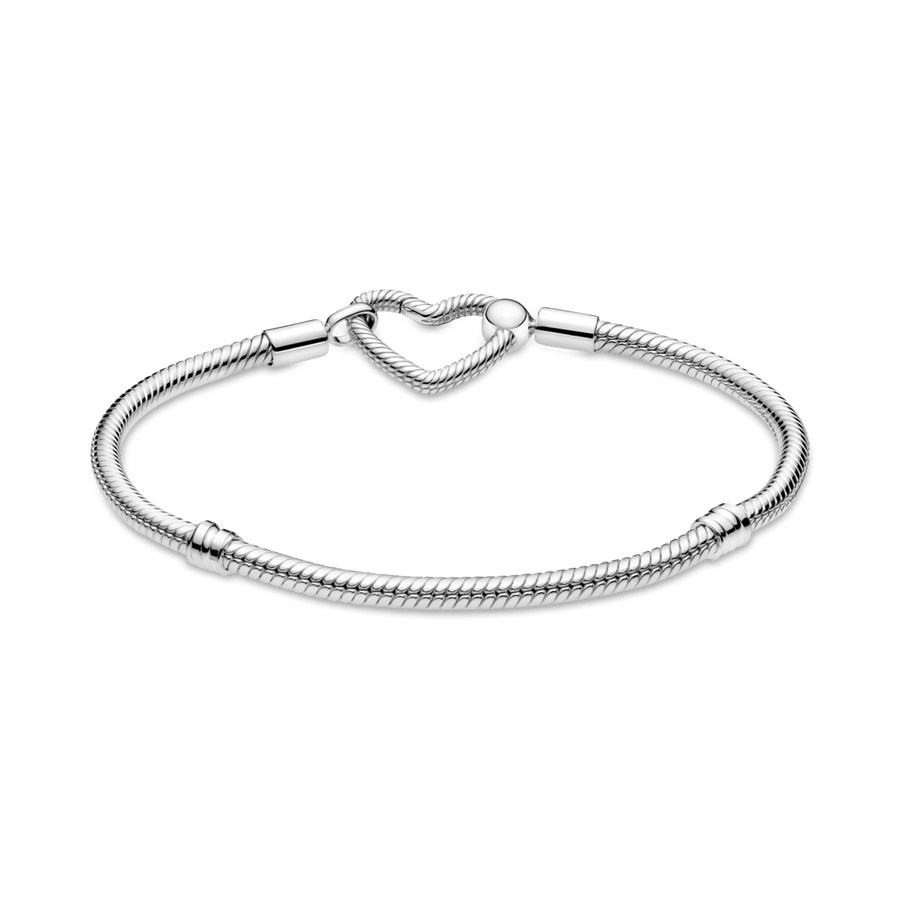 Pandora Moments čūskas raksta ķēdītes rokassprādze ar sirdsveida aizdari