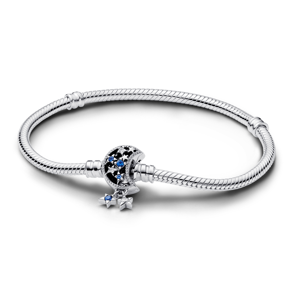 Pandora Moments čūskas ķēdītes rokassprādze ar mēness aizdari