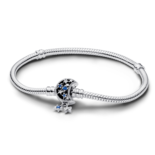 Pandora Moments čūskas ķēdītes rokassprādze ar mēness aizdari