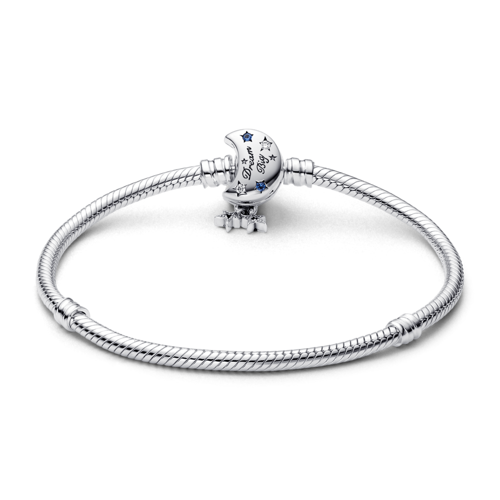 Pandora Moments čūskas ķēdītes rokassprādze ar mēness aizdari