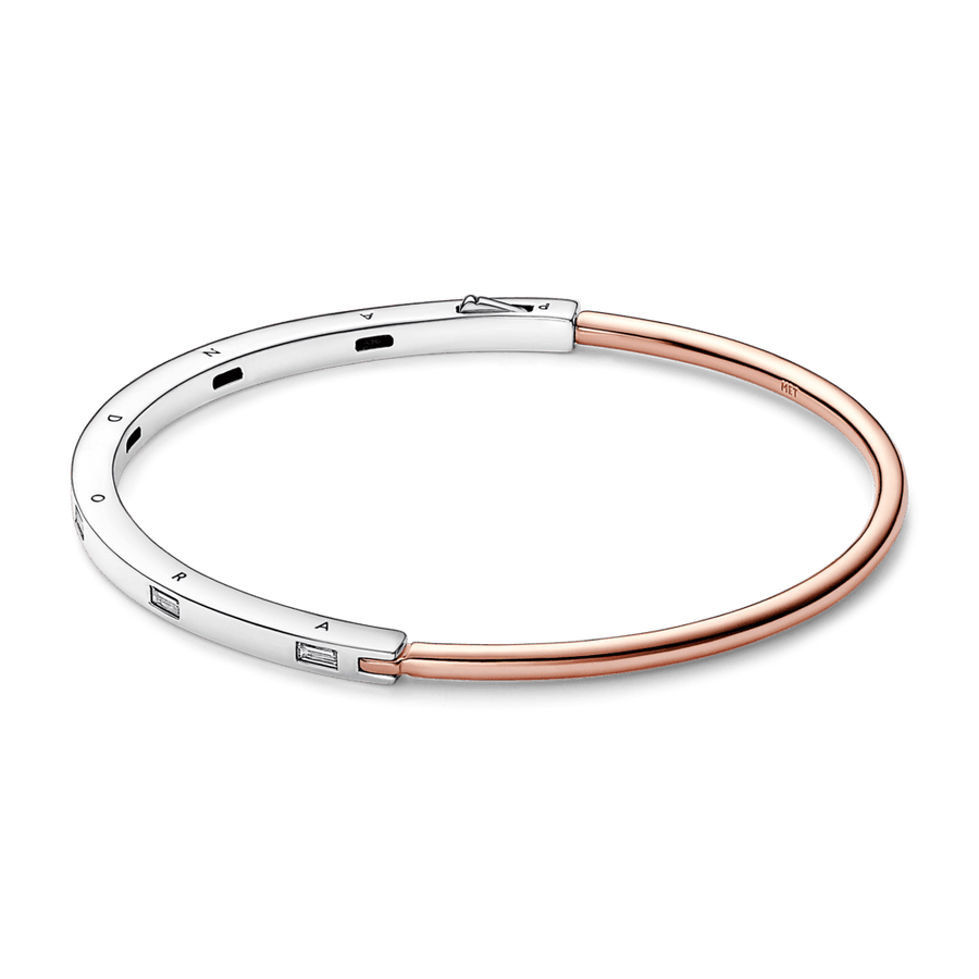 Pandora Signature divu toņu I-D pavé raksta aproce