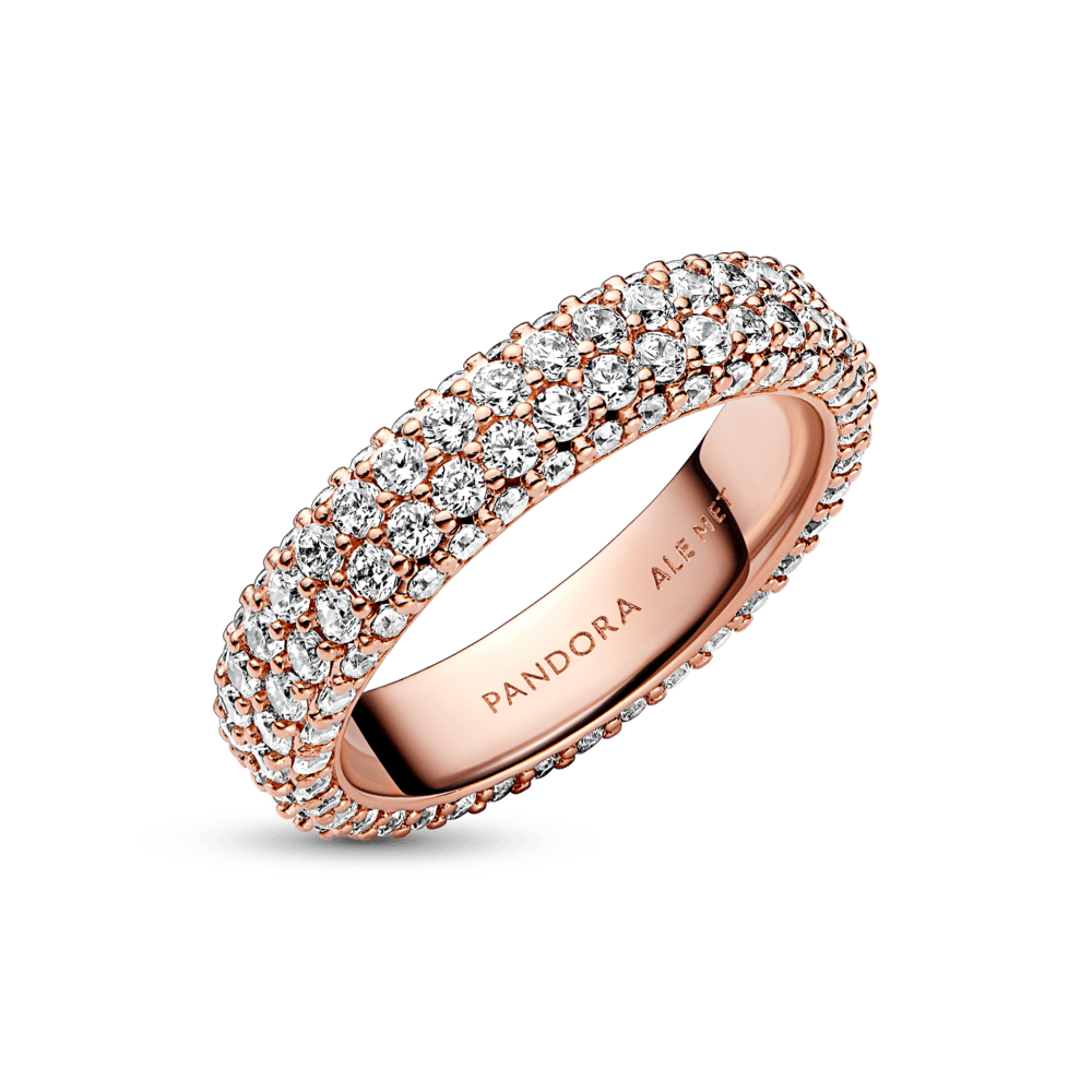 Pandora Timeless gredzens ar divām Pavé rindām
