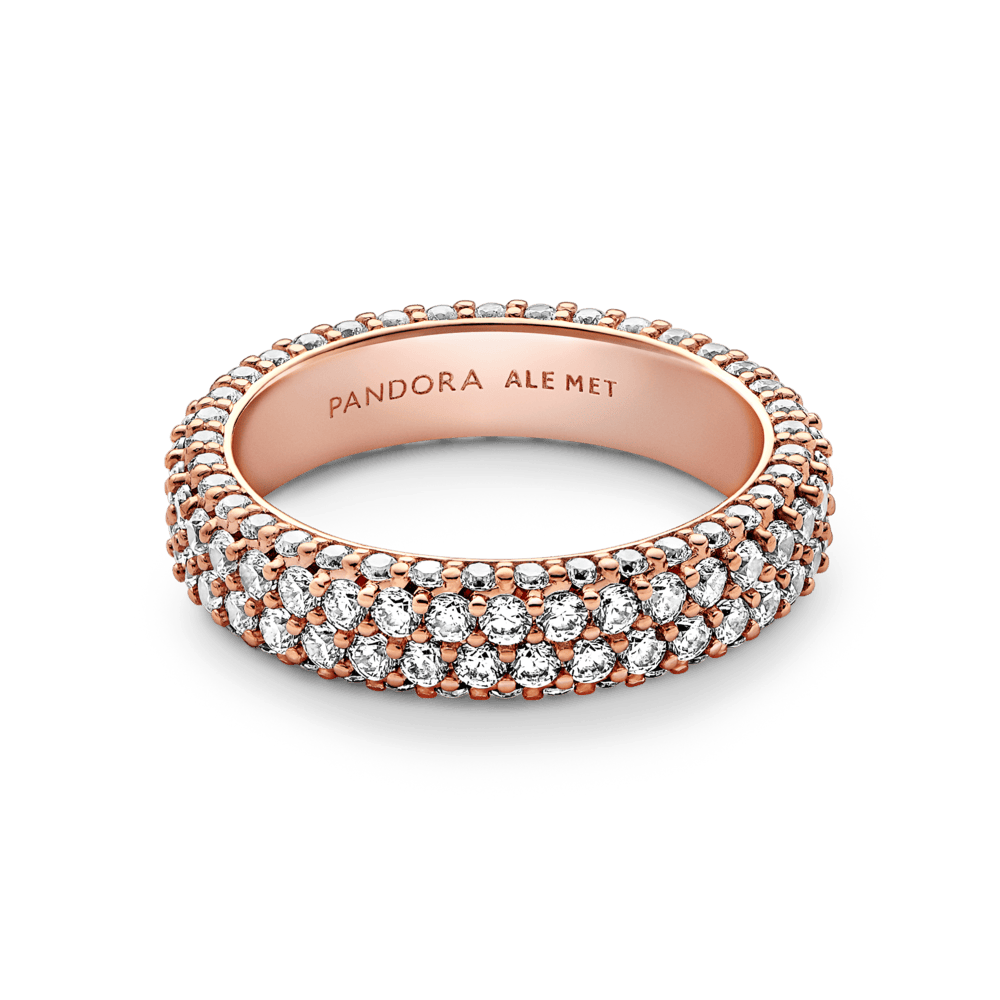 Pandora Timeless gredzens ar divām Pavé rindām