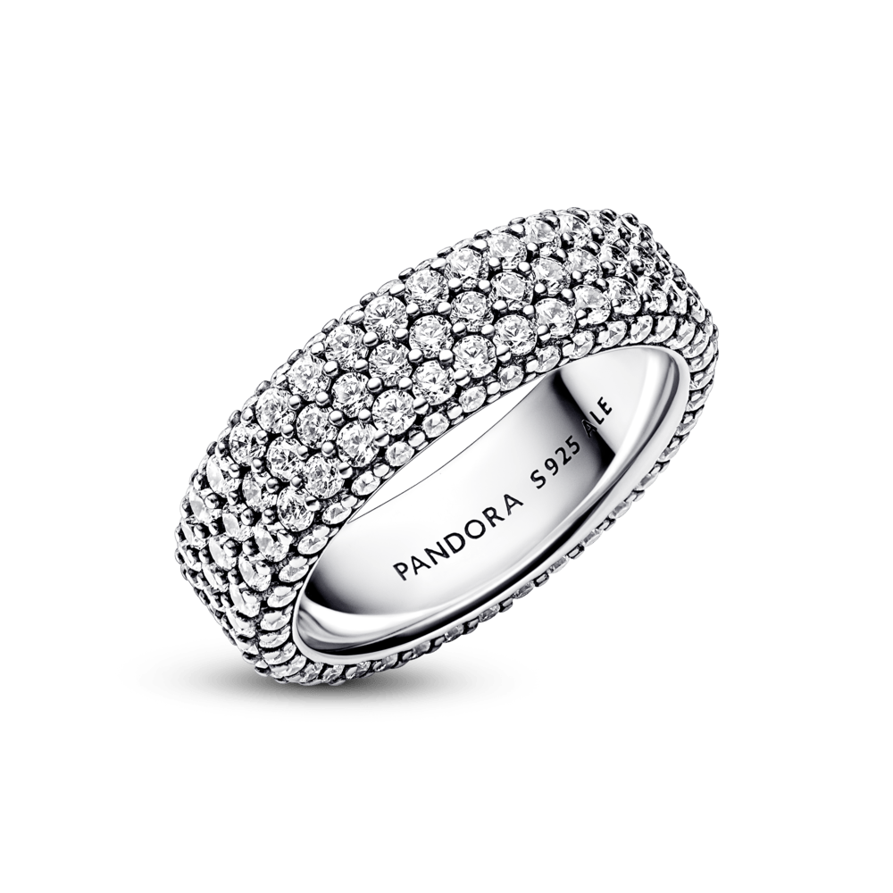 Pandora Timeless gredzens ar trīs Pavé rindām