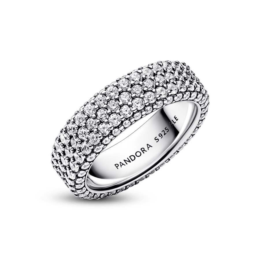 Pandora Timeless gredzens ar trīs Pavé rindām