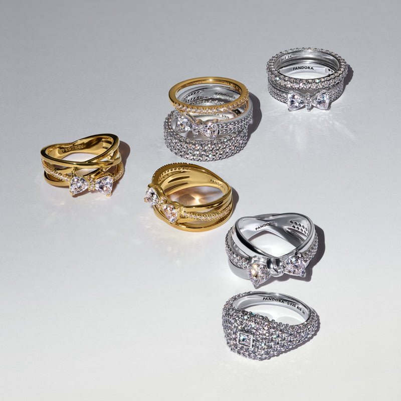 Pandora Timeless gredzens ar trīs Pavé rindām