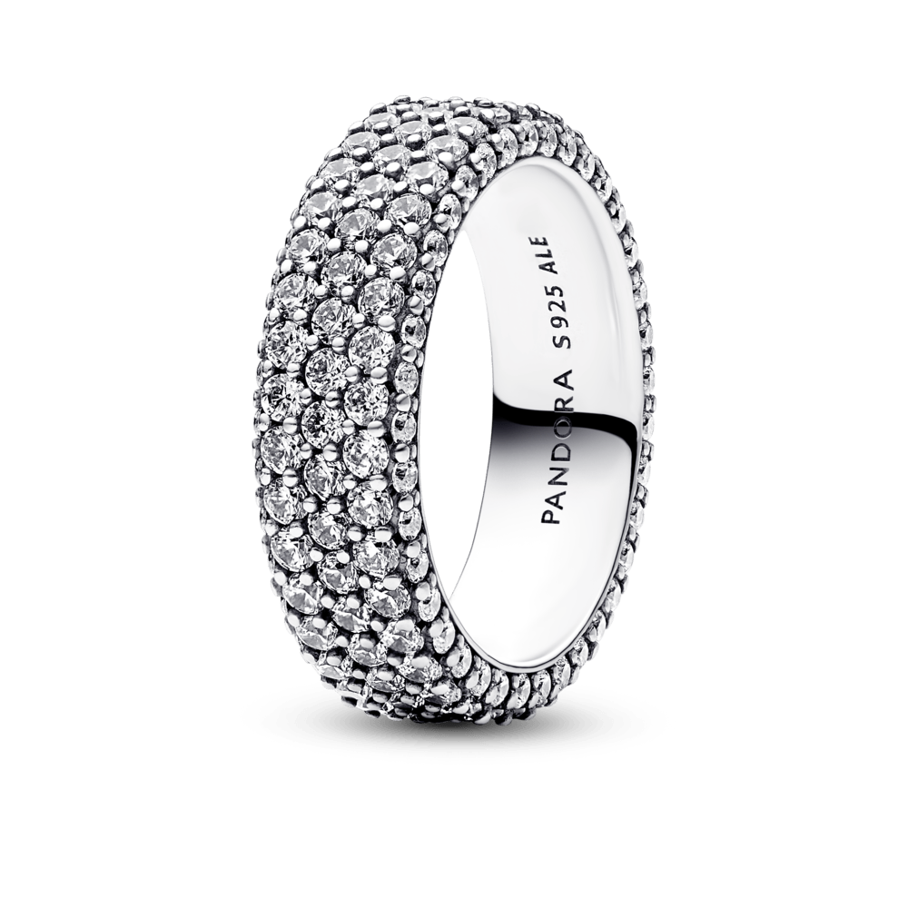 Pandora Timeless gredzens ar trīs Pavé rindām