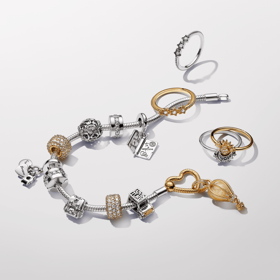 Pandora Timeless gredzens ar vienu Pavé rindu