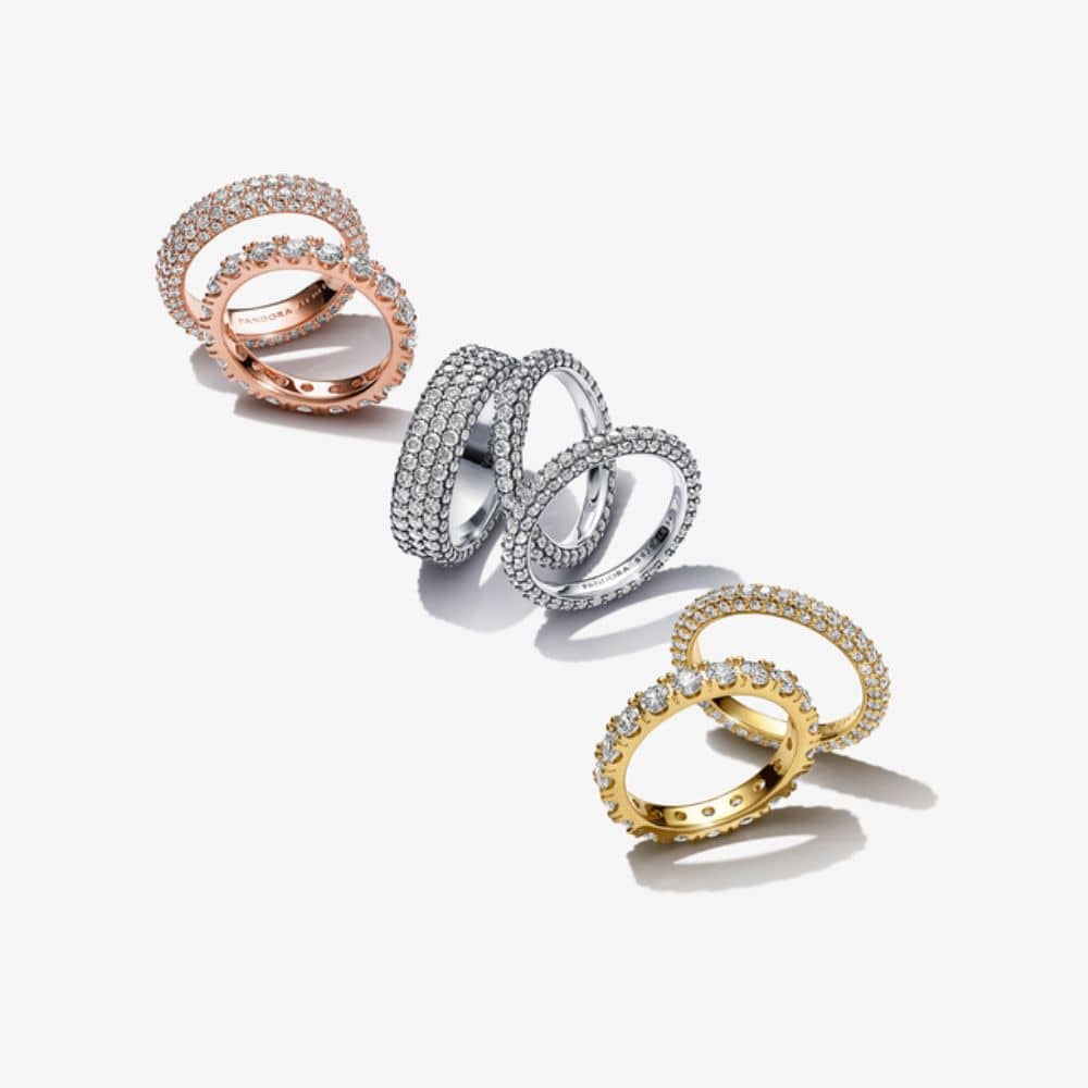 Pandora Timeless gredzens ar vienu Pavé rindu