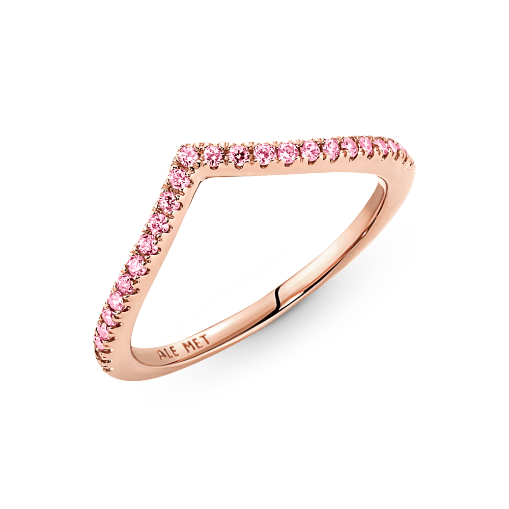 Mirdzošais Pandora mūžības vēlmju gredzens rozā krāsā