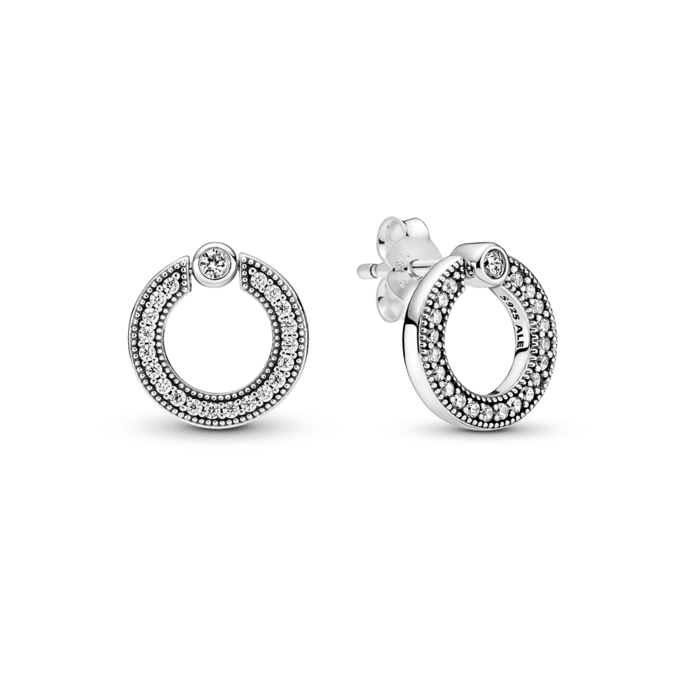 Abpusēji nēsājami nagliņauskari ar pavé rakstu un logotipu