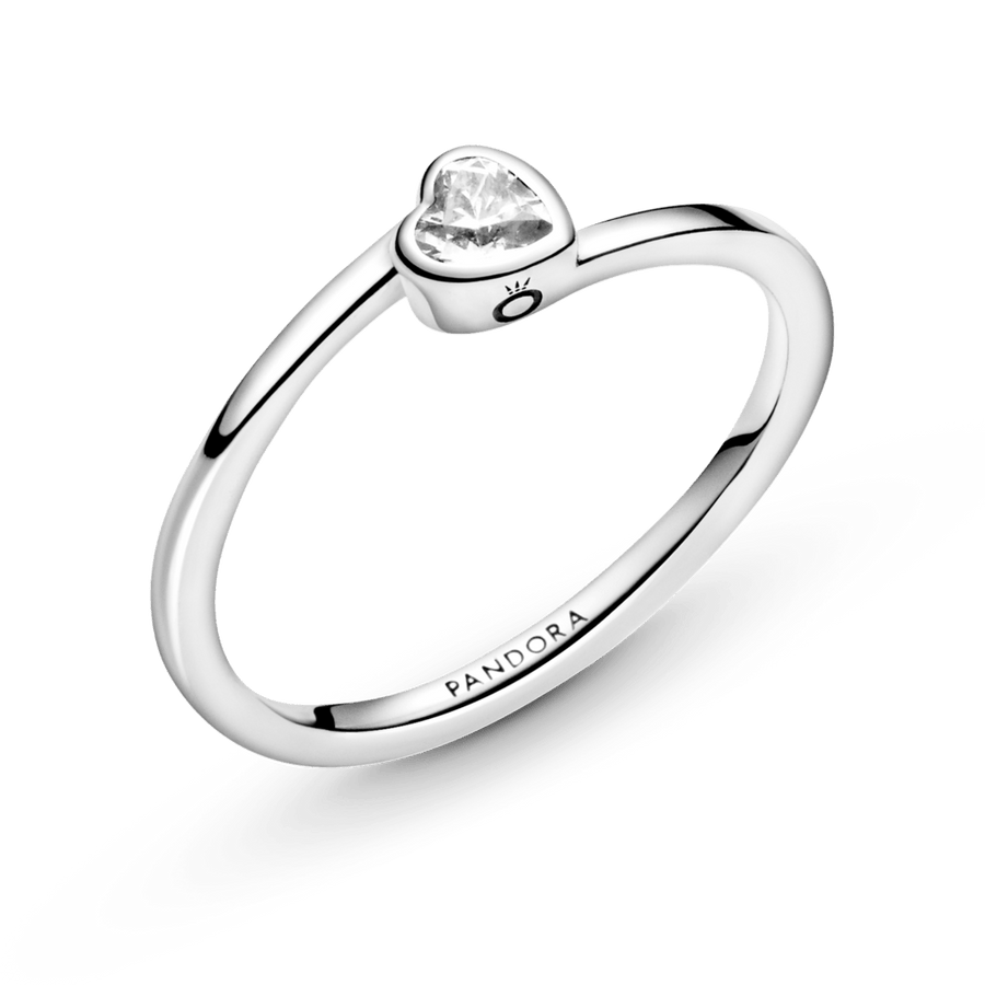 Caurspīdīgais sasvērtās sirds gredzens