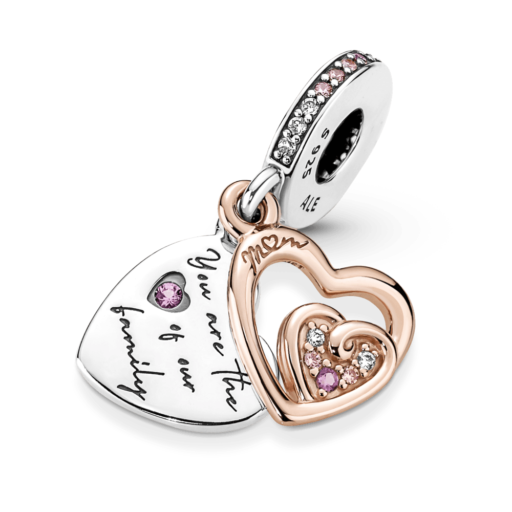 Dubultais piekarināmais amulets ar bezgalības un saistītu sirsniņu motīvu