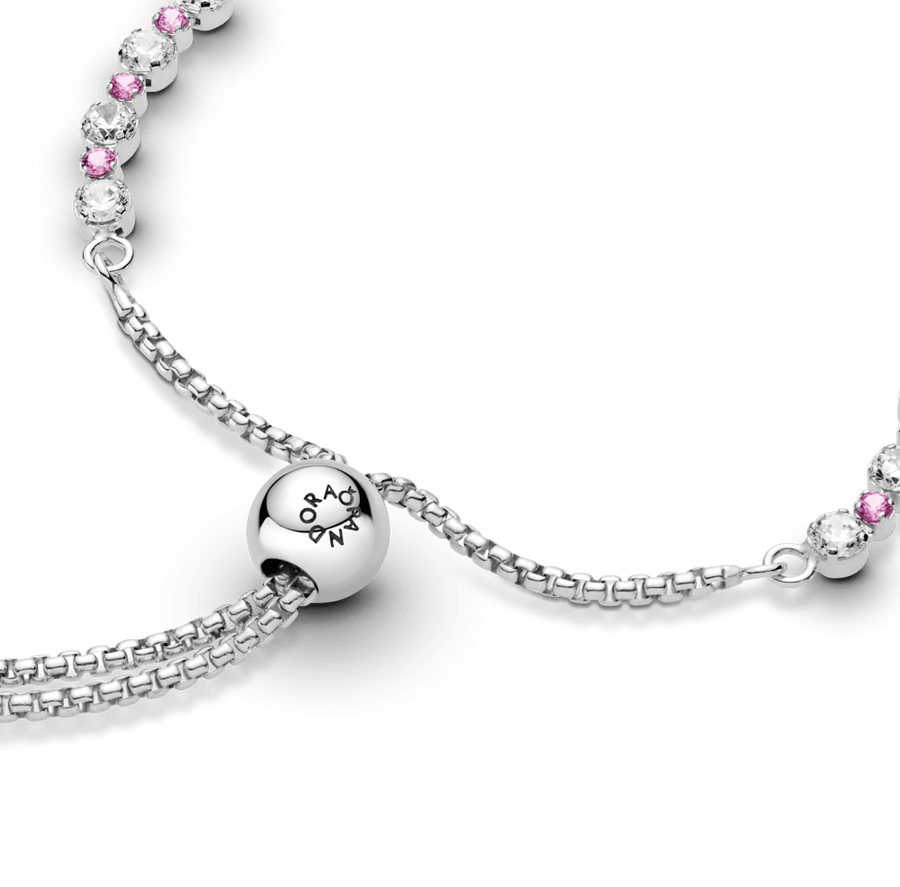 Pink & Clear Sparkle Slider Bracelet