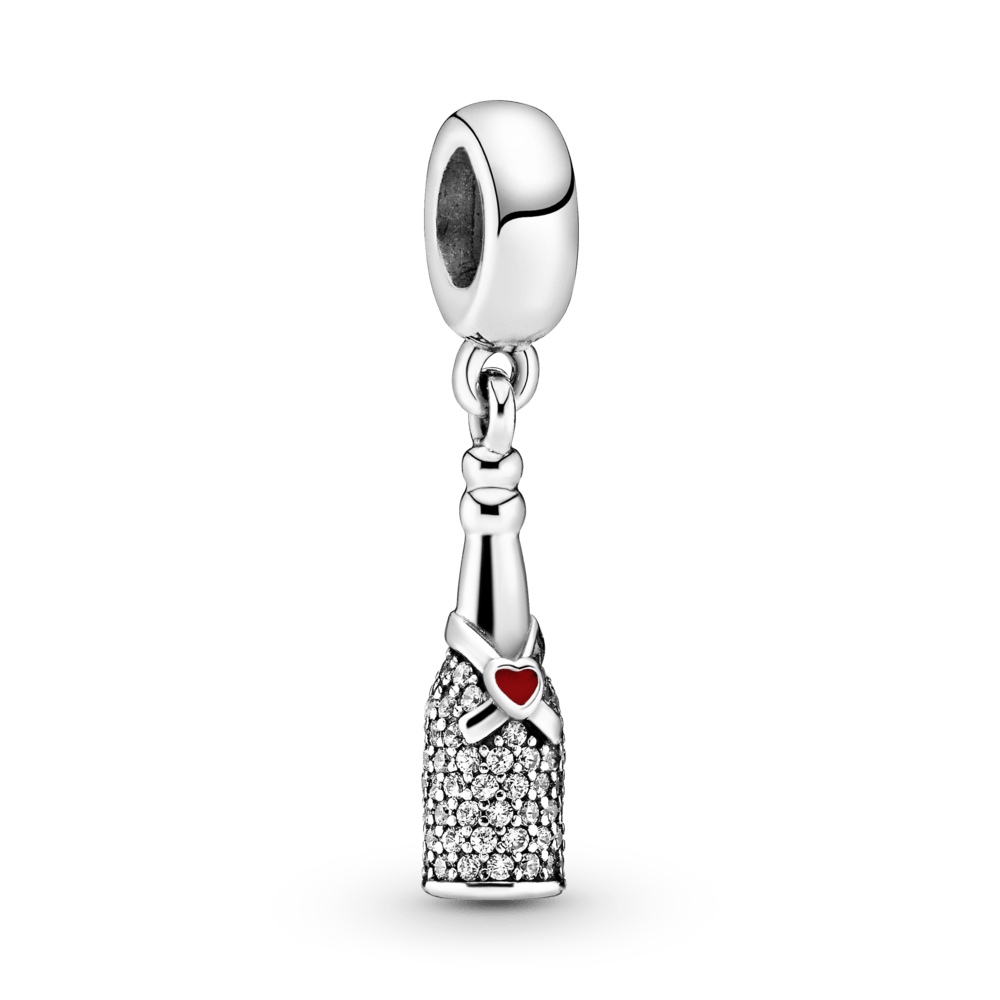 Dzirkstošā vīna pudeles amulets