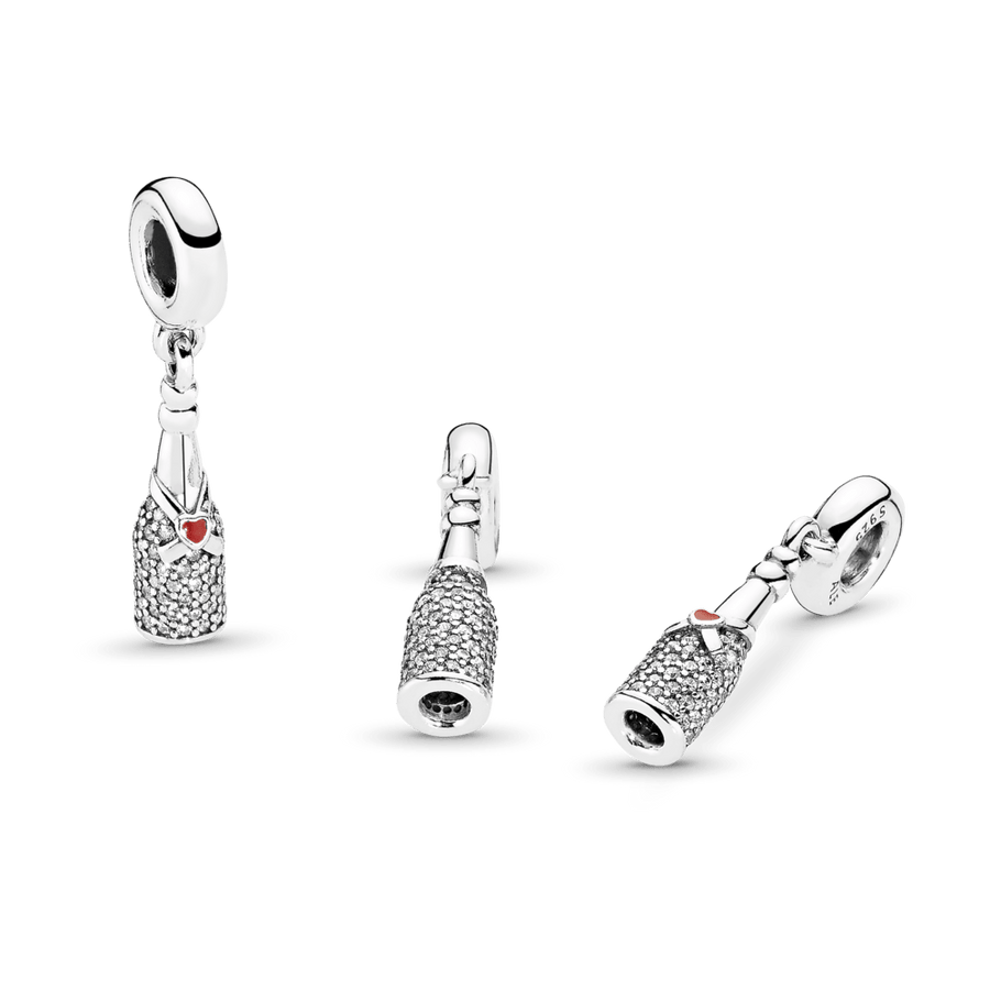 Dzirkstošā vīna pudeles amulets