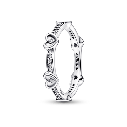 Vizuļojošais, mirdzošais sirds gredzens