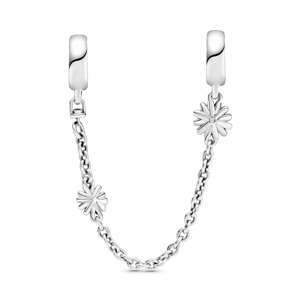 Drošības ķēdītes amulets ar margrietiņas motīvu