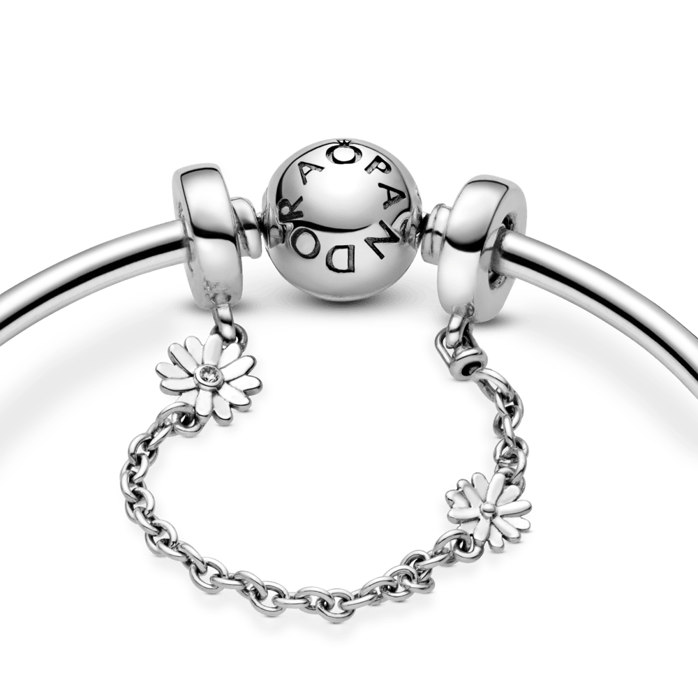 Drošības ķēdītes amulets ar margrietiņas motīvu