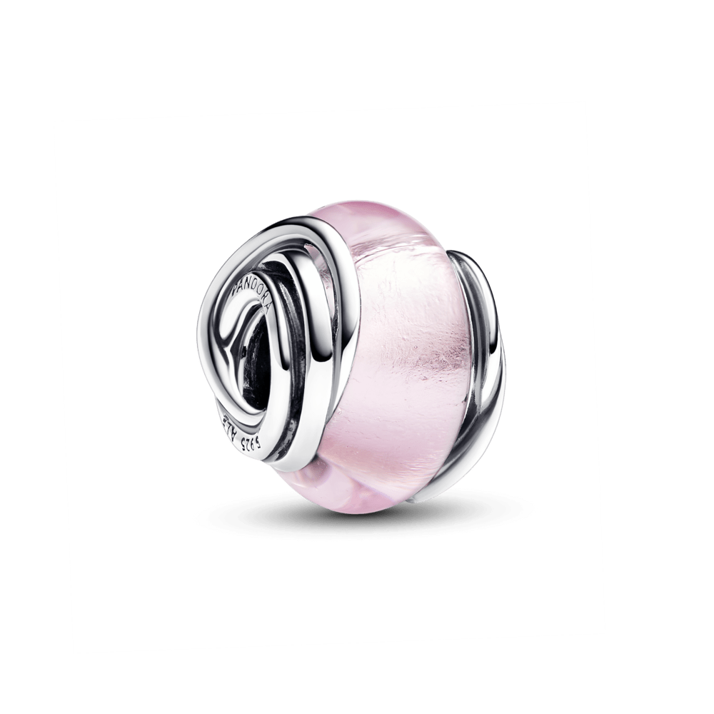Apaļš rozā Murano stikla amulets