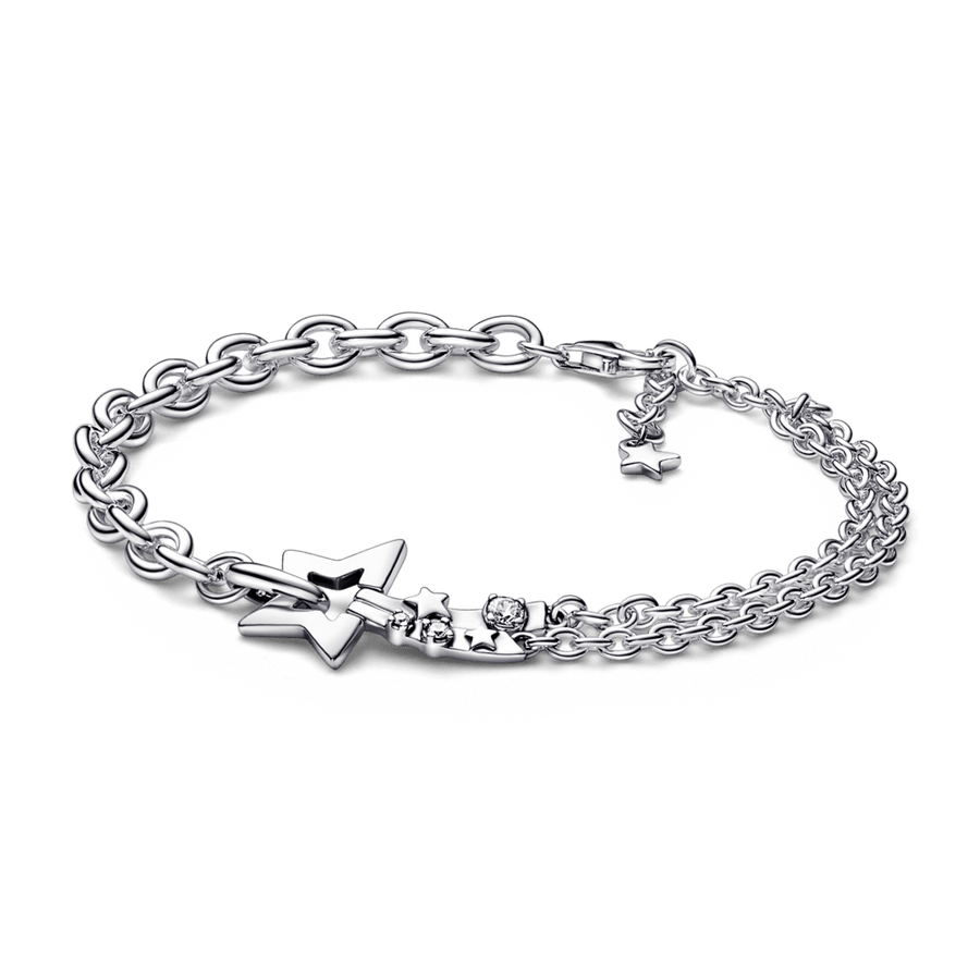 Dubultā ķēdītes rokassprādze ar krītošu zvaigzni