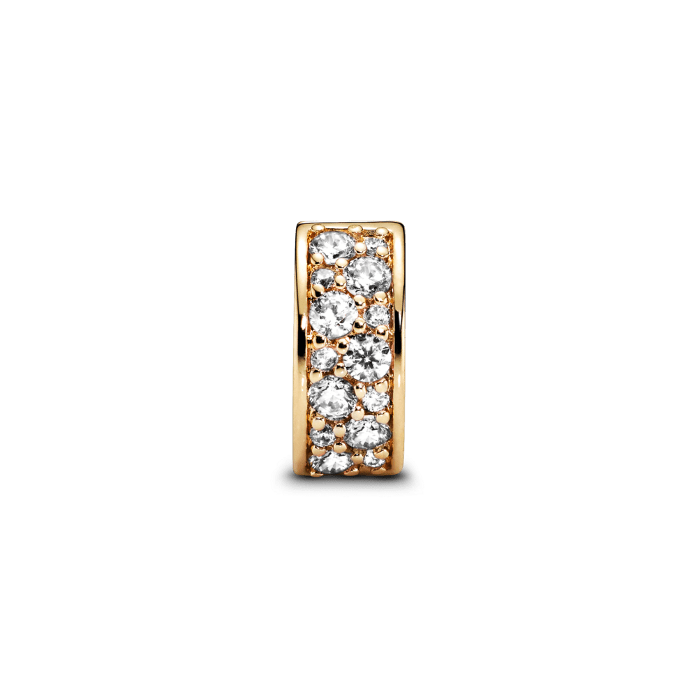 Piespraužams caurspīdīga pavé amulets