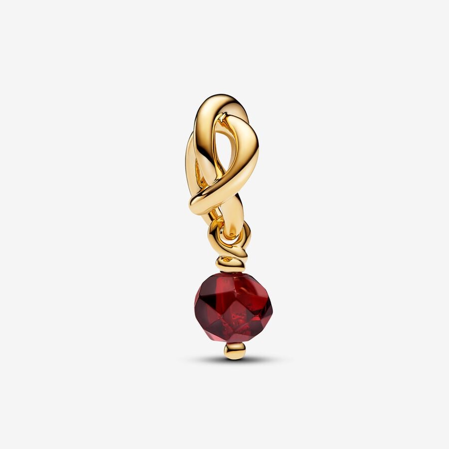 Slīpēts sarkanais mūžības apļa amulets
