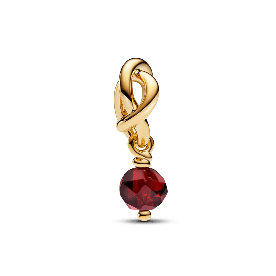 Slīpēts sarkanais mūžības apļa amulets