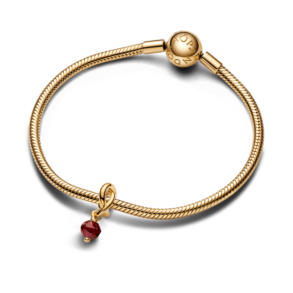 Slīpēts sarkanais mūžības apļa amulets