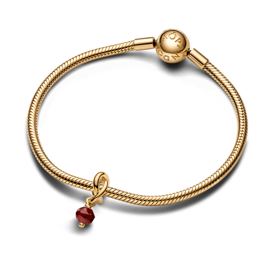 Slīpēts sarkanais mūžības apļa amulets