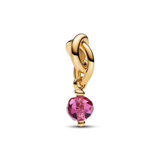Slīpēts rozā mūžības apļa amulets