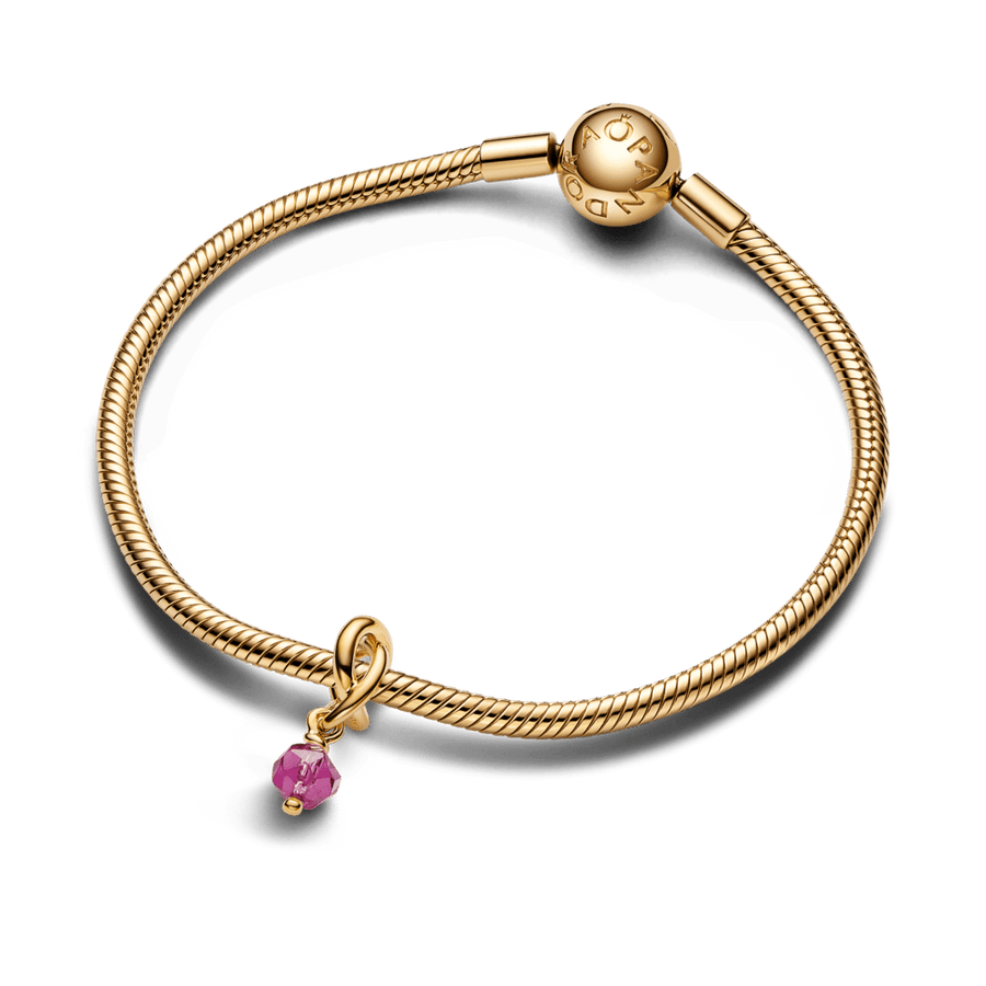 Slīpēts rozā mūžības apļa amulets