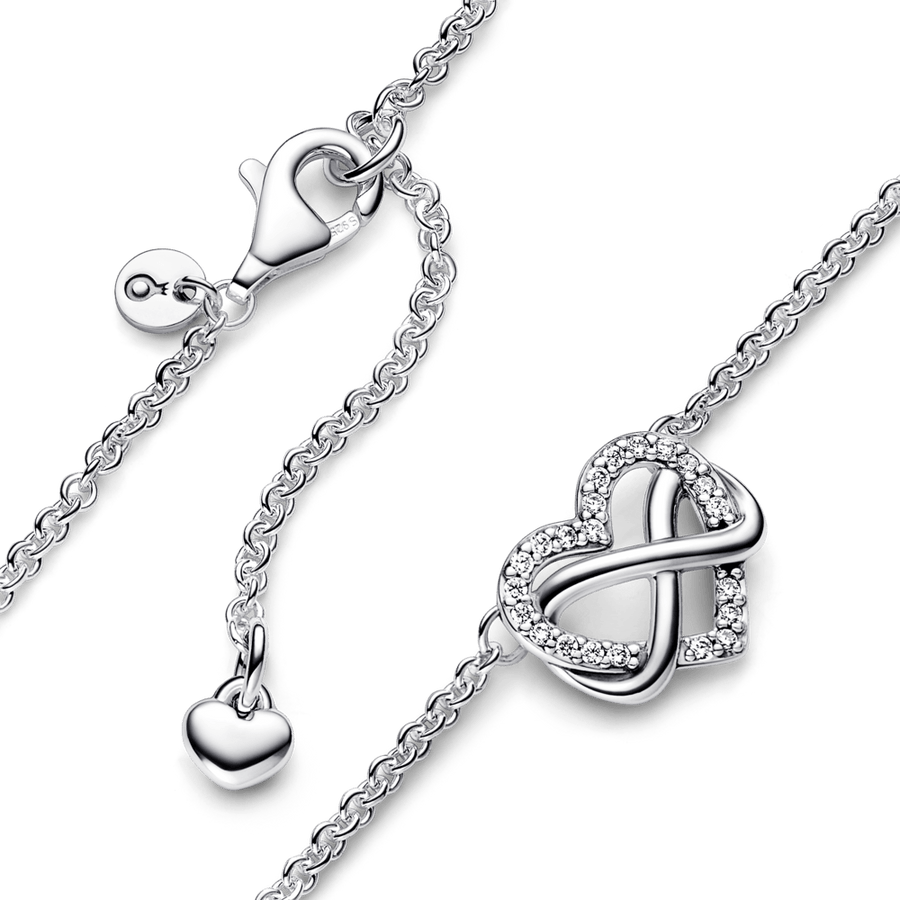 Mirdzošā pieguļošā bezgalības sirds kaklarota