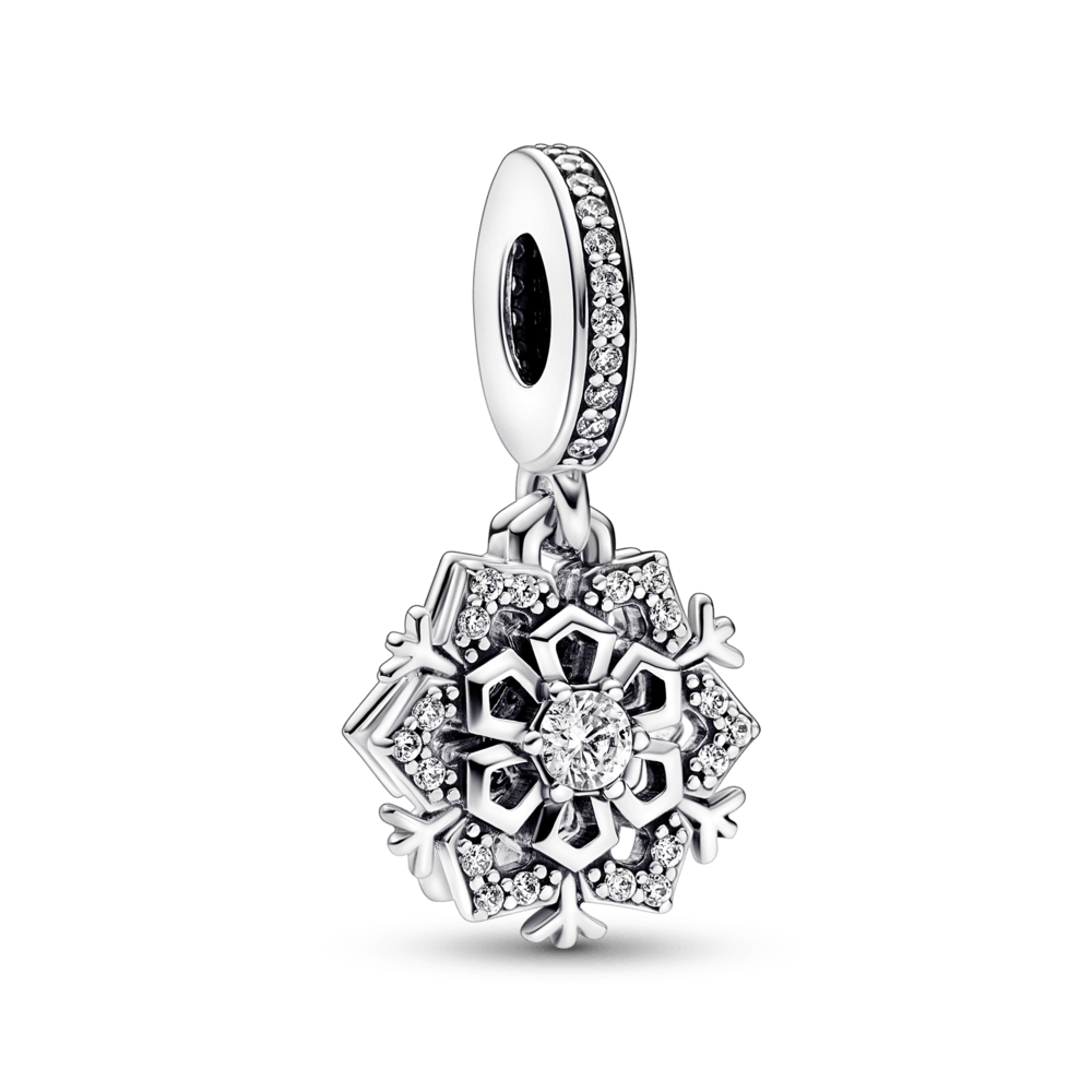 Mirdzošais sniegpārsliņu dubultpiekariņa amulets